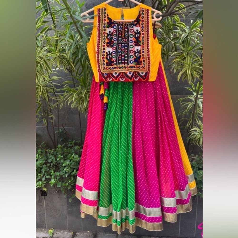 Chaniya choli with gamthi work blouse